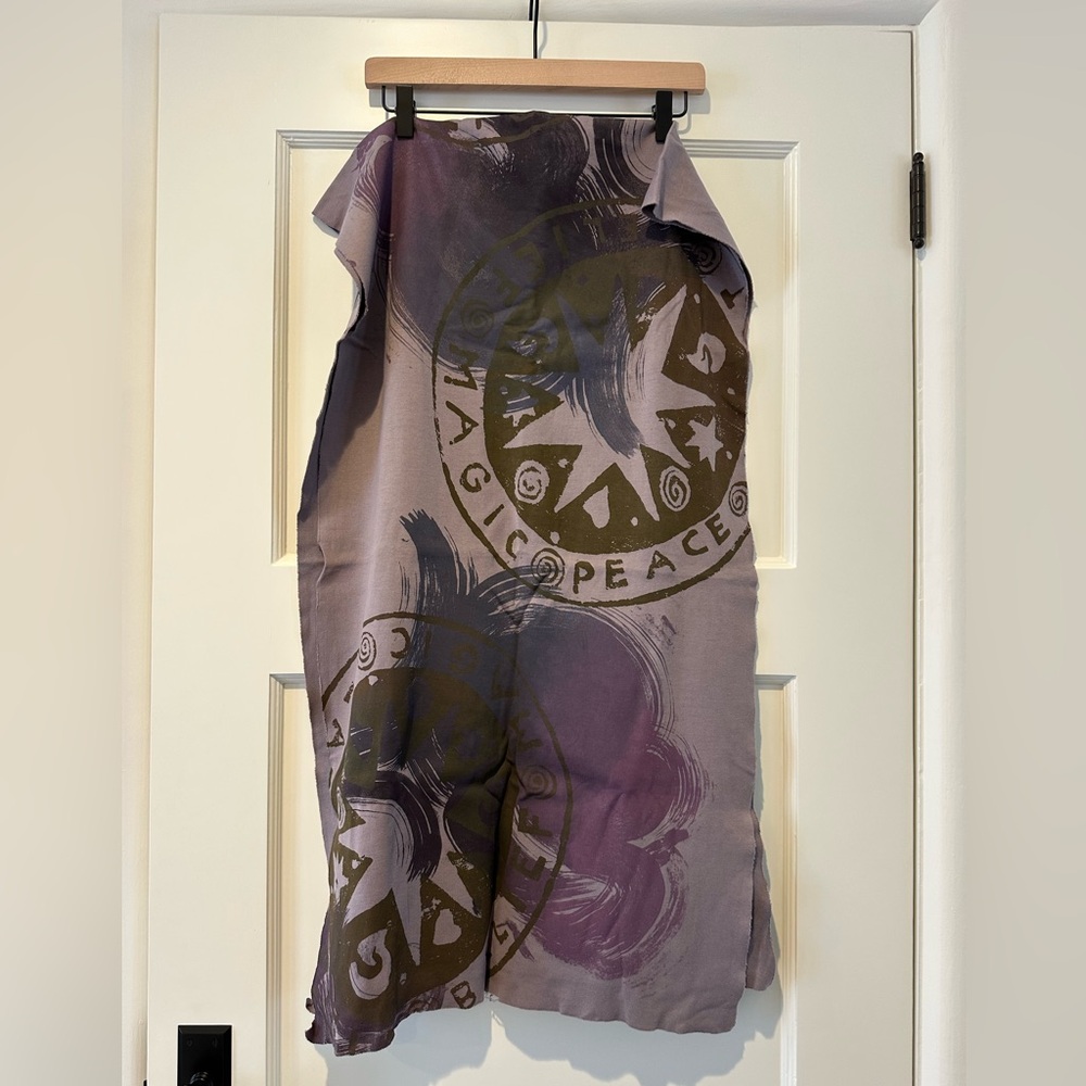 Blue Fish Cotton Interlock Scarf in Aurore